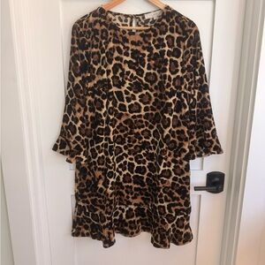NWT Loft Velvet Leopard Print Dress Size 10